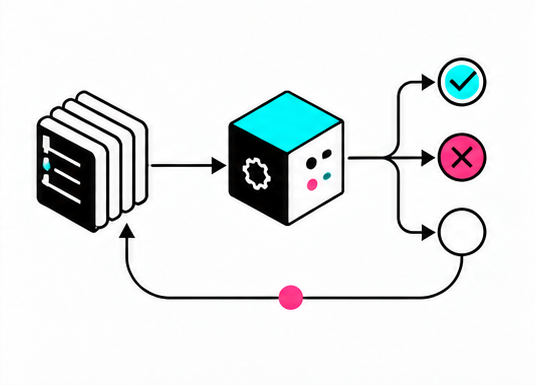AI agent feedback loop in which the agent acts, observes the result, detects errors, and corrects its course
